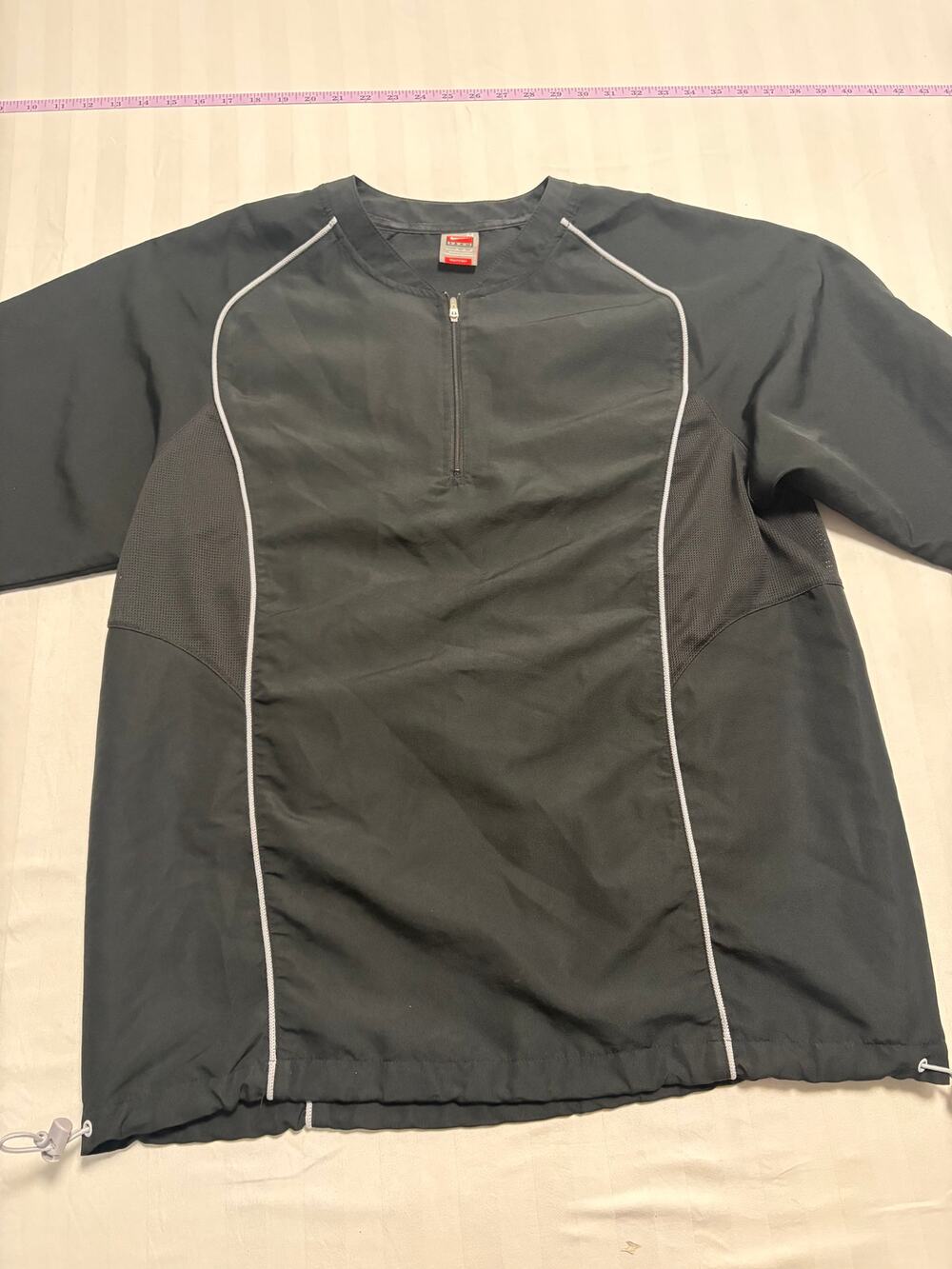 Vintage Y2K Nike Team Fit Dry Pullover Windbreaker Black Mens M 1/4 Zip
